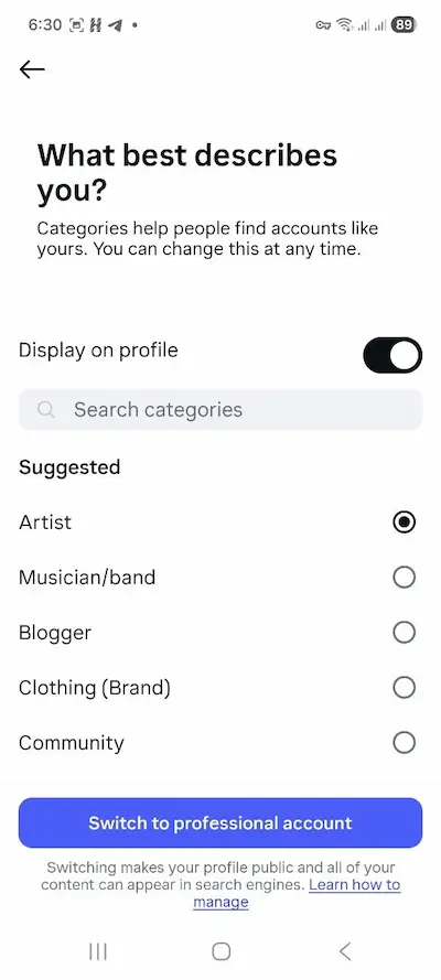 Switch to Professional Account Part 4